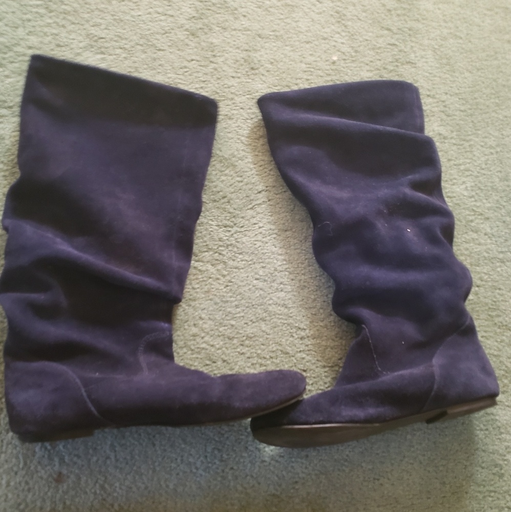Steve Madden Blue Suede Slouche Boots - 7